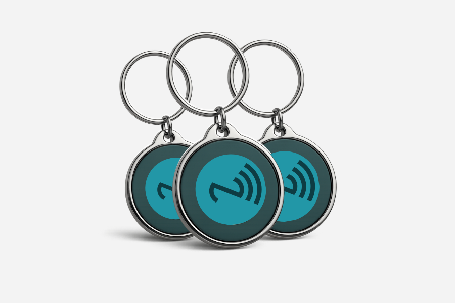 Μεταλλικό στρογγυλό μπρελόκ NFC NTAG215 (3 τεμάχια)